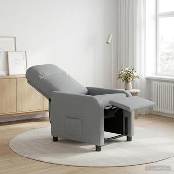 vidaXL Relaxfauteuil Lichtgrijs Stof, Verzenden, Nieuw