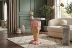 Salontafel ICE CREAM 50cm met gehard glas roze beige - 48036, Huis en Inrichting, Tafels | Salontafels, Ophalen of Verzenden, Nieuw
