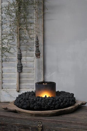 Krans Coco fruit black 40 cm, Ophalen of Verzenden, Nieuw