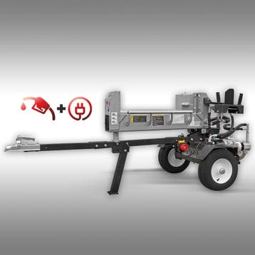 Houtklover Jansen HS-20DS63K benzine+elektro, 20 t, 60 cm,, Tuin en Terras, Kloofmachines, Benzine, Jansen, Liggend, Nieuw