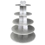 Patis Decor Etagere 5-Laags Karton Zilver, Verzenden, Nieuw