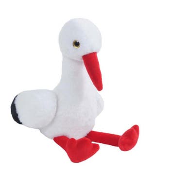 Ooievaar Kaya knuffel - pluche - wit/rood - 37 cm, Verzenden, Nieuw