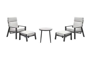 Max verstelbare loungestoelen + voetenbankjes en bijzettafel, Verzenden, Nieuw, Overige materialen, Loungeset