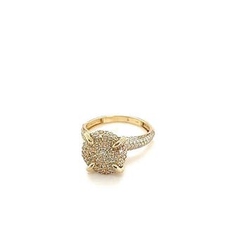 Ring - 14 karaat Geel goud - 0.78ct. tw. - Diamant, Nieuw