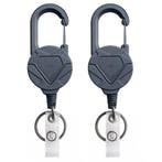 Fako Bijoux - 2x Robuuste Uittrekbare Sleutelhanger Met, Verzenden, Nieuw