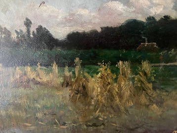 E. Witkamp (1854-1897) - Korenschoven in landschap