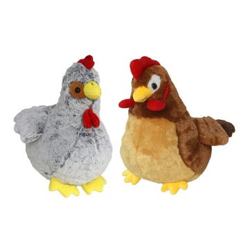 Pluche kip en haan knuffel - 2 stuks - 20 cm, Verzenden, Nieuw