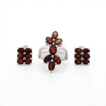 Zonder minimumprijs - 2-delige sieradenset Zilver - 6.31ct.