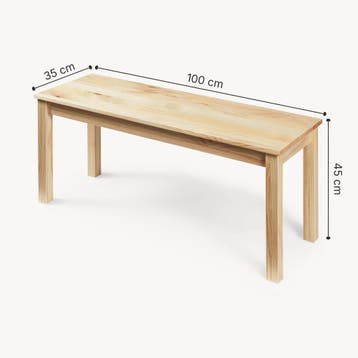 Eetkamerbank Trerunulu 100x35x45 cm naturel [en.casa], Huis en Inrichting, Banken | Sofa's en Chaises Longues, Verzenden, Nieuw