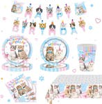 98-delige party set Happy Cats pastel XL, Verzenden, Nieuw