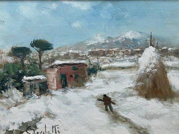 Gaetano Bocchetti (1888-1990) - Neve sul Vesuvio
