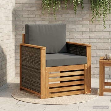 vidaXL Buiten Midden Sofa Naturel, Tuin en Terras, Tuinsets en Loungesets, Verzenden, Nieuw