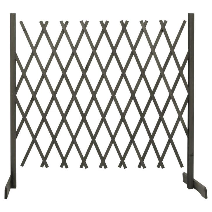 vidaXL Tuinlatwerk 180x100 cm massief vurenhout grijs, Tuin en Terras, Schuttingen, Nieuw, Hout, 1 tot 2 meter, Verzenden