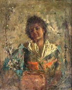 Scuola Napoletana (XIX) - Ritratto di fanciulla