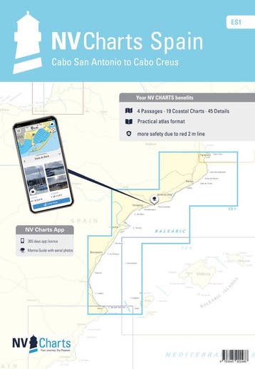 NV Charts  Spanje - ES 1 - Cabo San Antonio naar Cabo Creus, Watersport en Boten, Ophalen of Verzenden, Nieuw