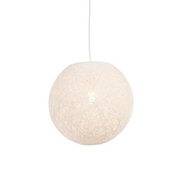 Landelijke hanglamp wit bol 35cm - Corda, Huis en Inrichting, Lampen | Hanglampen, Verzenden, Nieuw