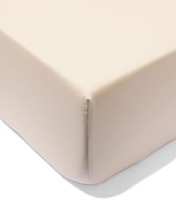 HEMA Hoeslaken 160x200cm hotel katoen percal beige, Verzenden, Nieuw, Beige