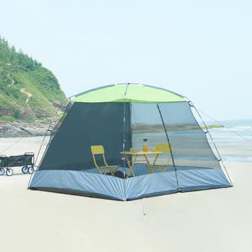 pro.tec Paviljoen Beekdaelen met klamboe 305x305x213 cm grij, Verzenden, Nieuw