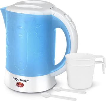 Waterkoker - Elektrisch  - 0.6L - 650W - Blauw •, Verzenden, Zo goed als nieuw