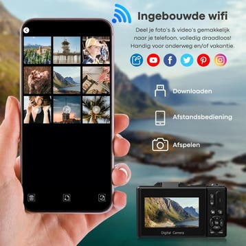 Vizual Digitale Camera - 75MP - 5K 30FPS - incl. 32gb SD, Ophalen of Verzenden, Zo goed als nieuw