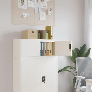vidaXL Archiefkast 90x40x40 cm staal wit, Verzenden, Nieuw