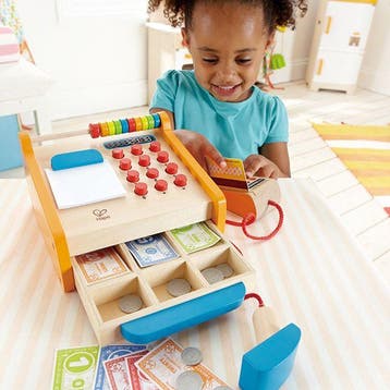 Hape houten speelgoed kassa - rolle van €41,99 voor €29,94, Ophalen of Verzenden, Nieuw
