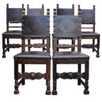 Stoel (6) - Walnoot - Zeldzaam XIXe eeuw.