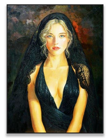 Matteo - Black Lace and Gold Light