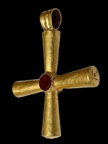 Byzantijns Goud, (met XRF-test) Kruis - 45 mm