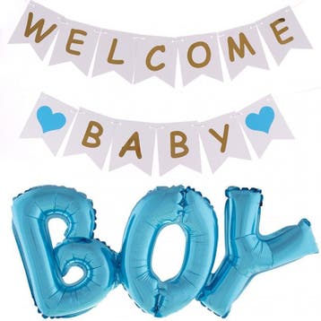 Baby Girl of Boy 2-delige decoratie set, Verzenden, Nieuw, Versiering, Geboorte of Huwelijk