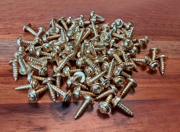 Set van 100 kleine schroefjes (3.0x8 mm, goudkleur), Ophalen of Verzenden, Nieuw