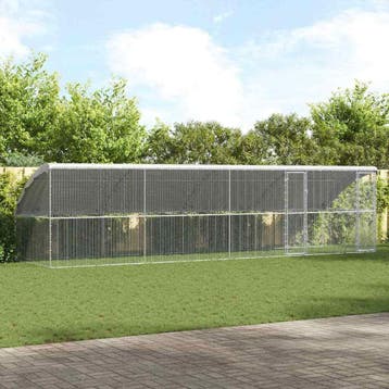 vidaXL Kippenhok 4 st zilver 800 x 200 x 200 cm, Verzenden, Nieuw