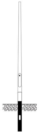 4 meter lantaarnpaal / lichtmast geanodiseerd aluminium, Nieuw