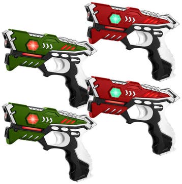KidsTag Lasergame Set - 4 Laserguns Rood/Groen, Ophalen of Verzenden, Nieuw