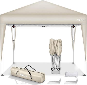 Partytent - Opvouwbaar - 3x3 m - Paviljoen - Easy up - Creme, Verzenden, Zo goed als nieuw