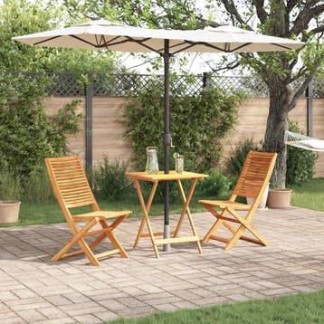 vidaXL Vouw Bistro Set 3 st Bruin Massief Acaciahout, Verzenden, Nieuw, 3 zitplaatsen