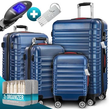 Reiskoffers 4-delige Blauw ABS accessoires (Recreatie), Verzenden, Nieuw