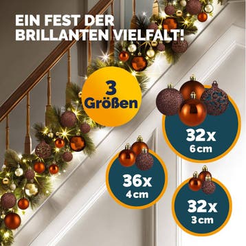 Kerstballen Bruin 100-delig (Kerst artikelen, Interieur), Verzenden, Nieuw