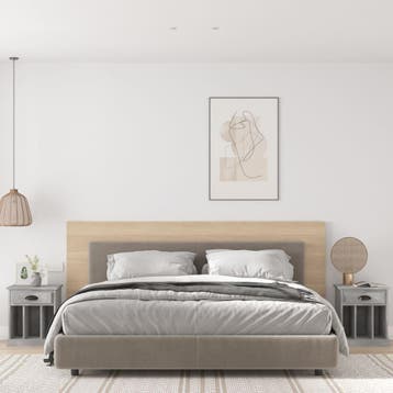 vidaXL Nachtkastjes 2 st 43x36x50 cm betongrijs, Minder dan 45 cm, Verzenden, Nieuw, Minder dan 55 cm