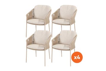 Set van 4 - Taste by 4SO Florence dining tuinstoel in latte, Verzenden, Nieuw, Overige materialen