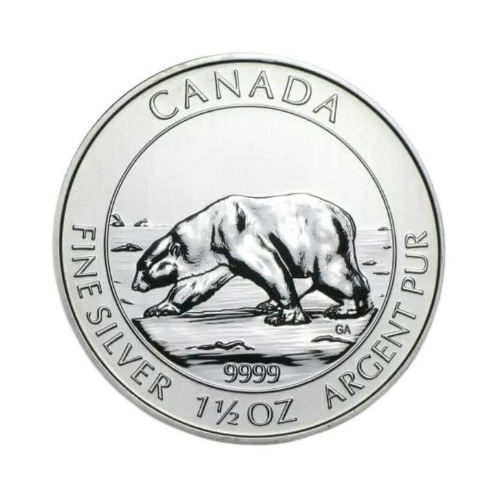 Zilveren munt IJsbeer 1,5 troy ounce, Postzegels en Munten, Edelmetalen en Baren, Verzenden