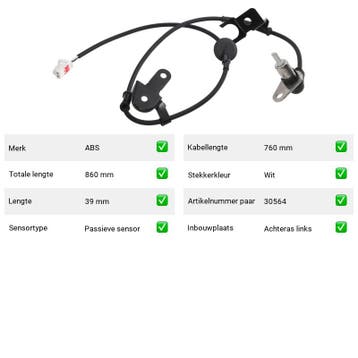 ABS-sensor Achteras links Mazda 323 1.0 (1977-1980), Verzenden, Nieuw, Mazda