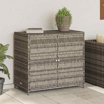 vidaXL Tuinkast 83x45x76 cm poly rattan grijs, Verzenden, Nieuw