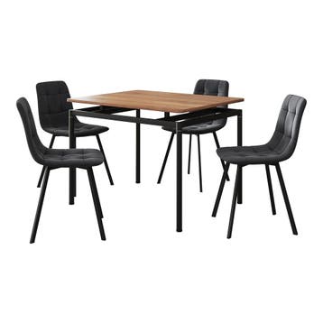Eetkamerset tafel Hemnes 100x60 cm met stoelen Lexnitz 5-del, Huis en Inrichting, Tafels | Eettafels, Verzenden, Nieuw