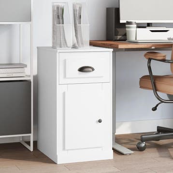 vidaXL Bijzetkast met lade 40x50x75 cm bewerkt hout wit, Huis en Inrichting, Kasten | Overige, Verzenden, Nieuw