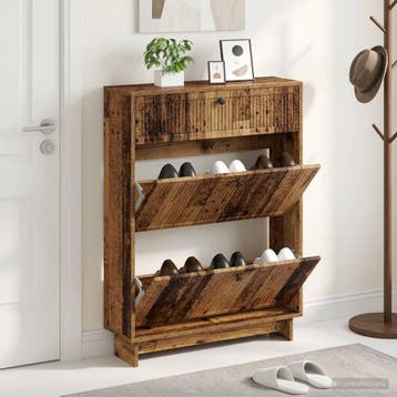 vidaXL Schoenenkast EDE 78 x 24 x 103 cm Bewerkt hout Oud, Verzenden, Nieuw