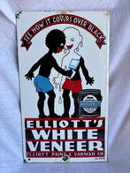 Emaille reclamebord - Elliott’s White Veneer – Emaille Bord