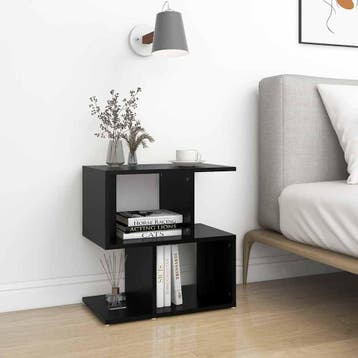 vidaXL Nachtkastje 50x30x51,5 cm bewerkt hout zwart, Minder dan 45 cm, Verzenden, Nieuw, Minder dan 55 cm