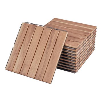 Houten terrastegels Alliste vlonder set van 10 acacia 0,9 m², Verzenden, Nieuw