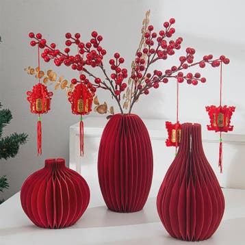 Rode Kalebas Honingraat Decoratie - Chinees Nieuwjaar, Lente, Verzenden